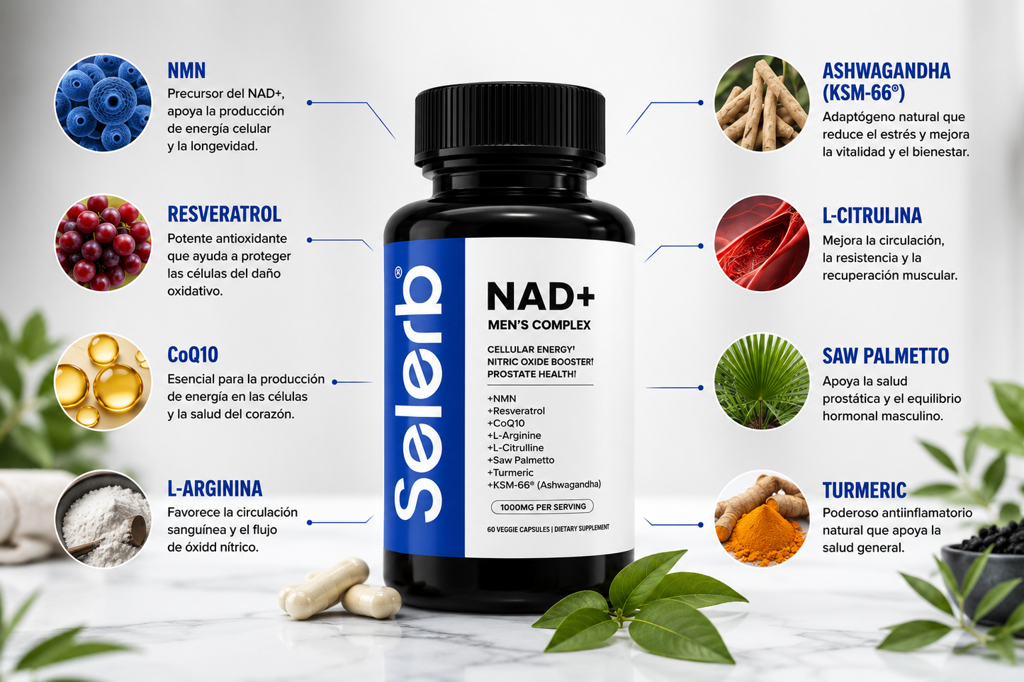 SELERB NAD MEN´S COMPLEX 60 CAPSULAS
