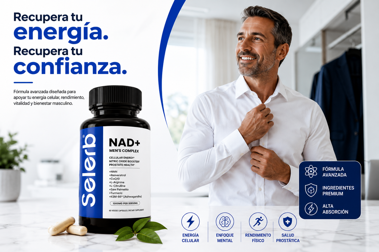 SELERB NAD MEN´S COMPLEX 60 CAPSULAS